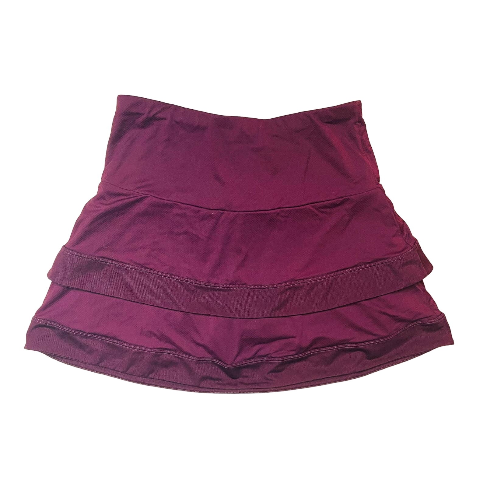 Sweaty Betty Layered Tiered Ruffle Skirt Maroon Skort Mini Y2k 90s Activewear