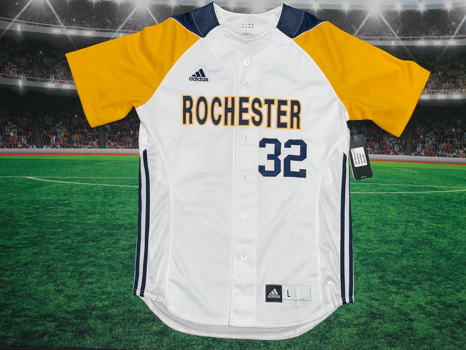 University Of Rochester #32 Koontz Adidas Baseball Jersey Stitched Sz Large NWT
