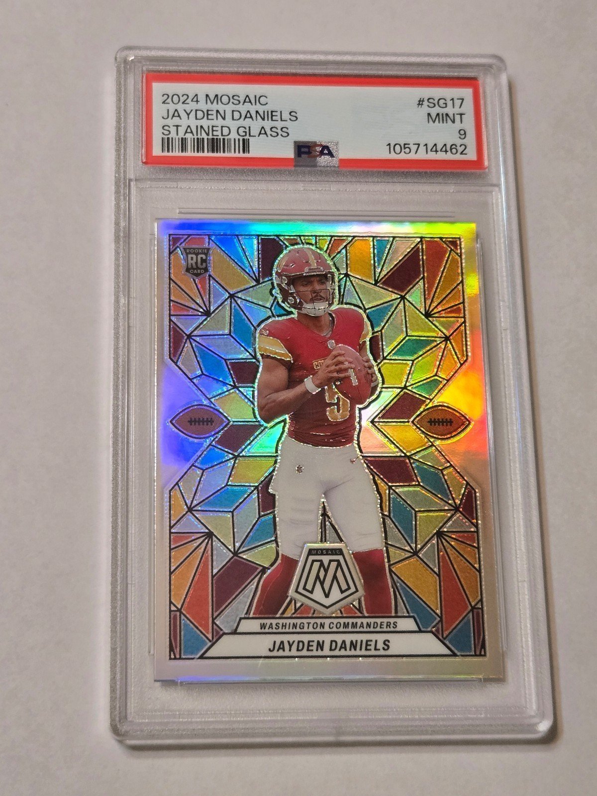 2024 Mosaic Jayden Daniels Rookie Stained Glass PSA Mint 9