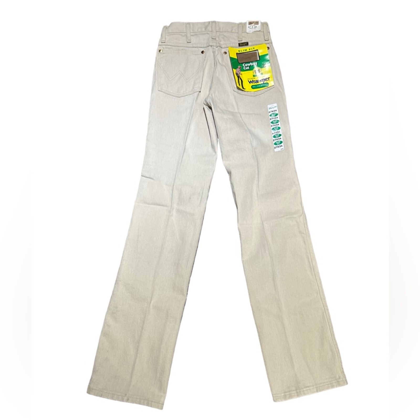 Wrangler Mens 936 Slim Fit Cowboy Cut Jeans in Ivory 27 x 34 NWT