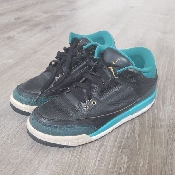 Nike Air Jordan 3 Retro GS Rio Teal Black 441140-018 Youth 6.5Y Shoes Sneakers