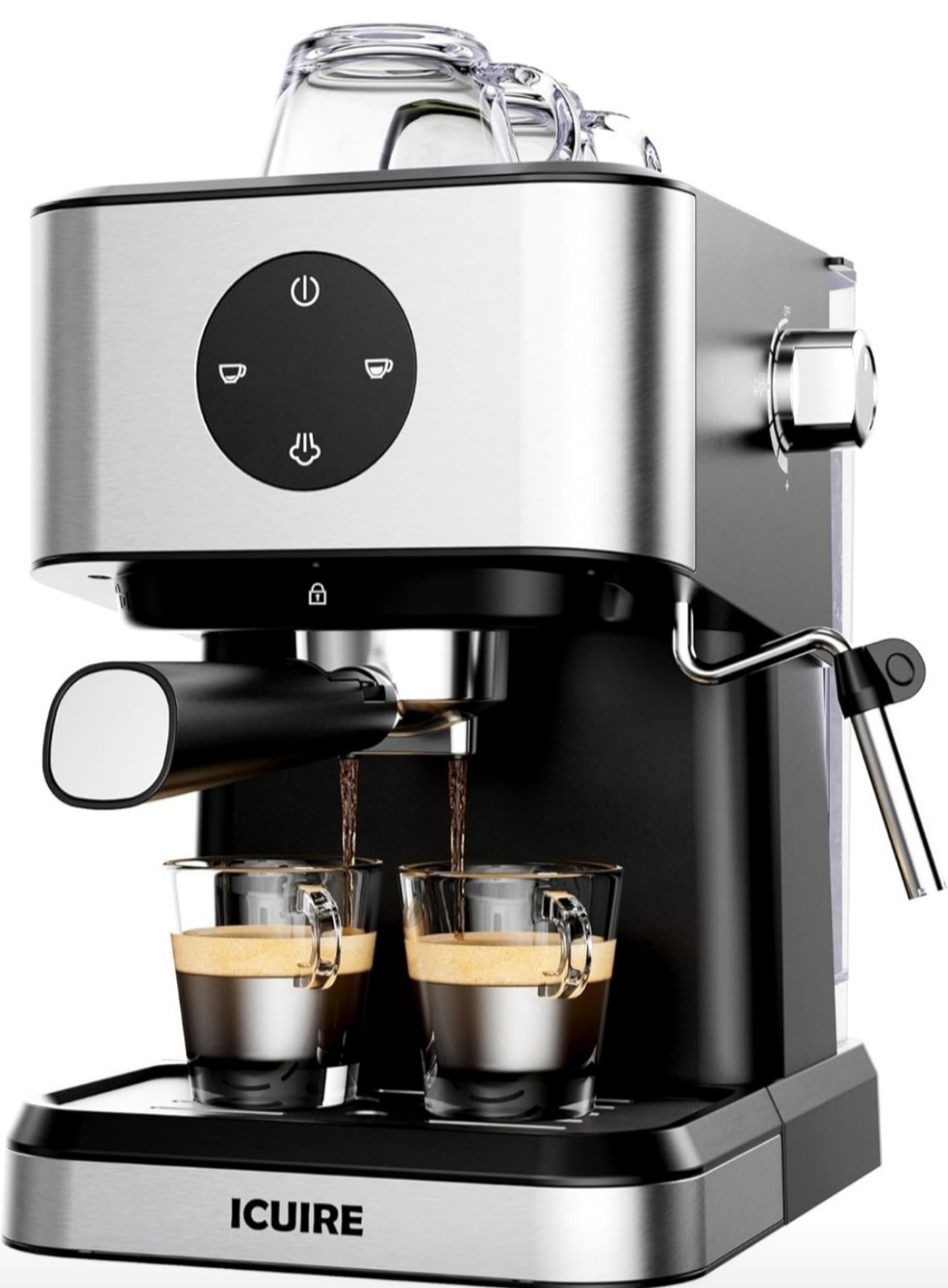 ICUIRE Espresso Machine 20 Bar With Milk Frother, Steamer