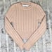 Petal + Pup Blush Cropped Long Sleeve Soft Knit Sweater Round Neck Size M/L