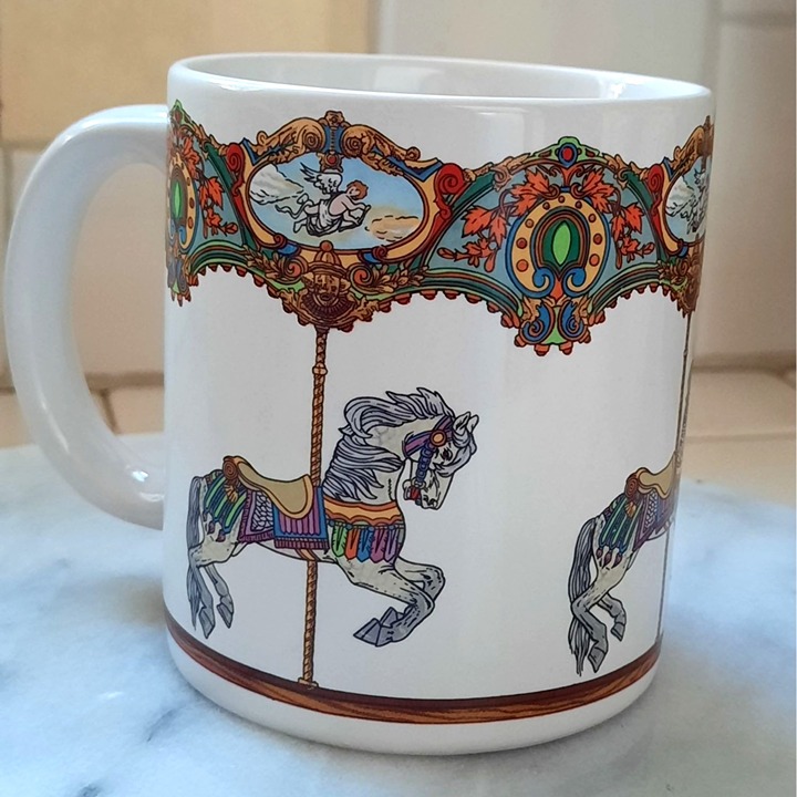 Vintage Willitts Design Carousel Horse Merry Go Round Coffee Mug 1986