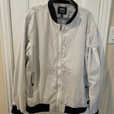 WESC Seersucker Bomber Windbreaker Jacket Stolkholm Sweeden est. 1999