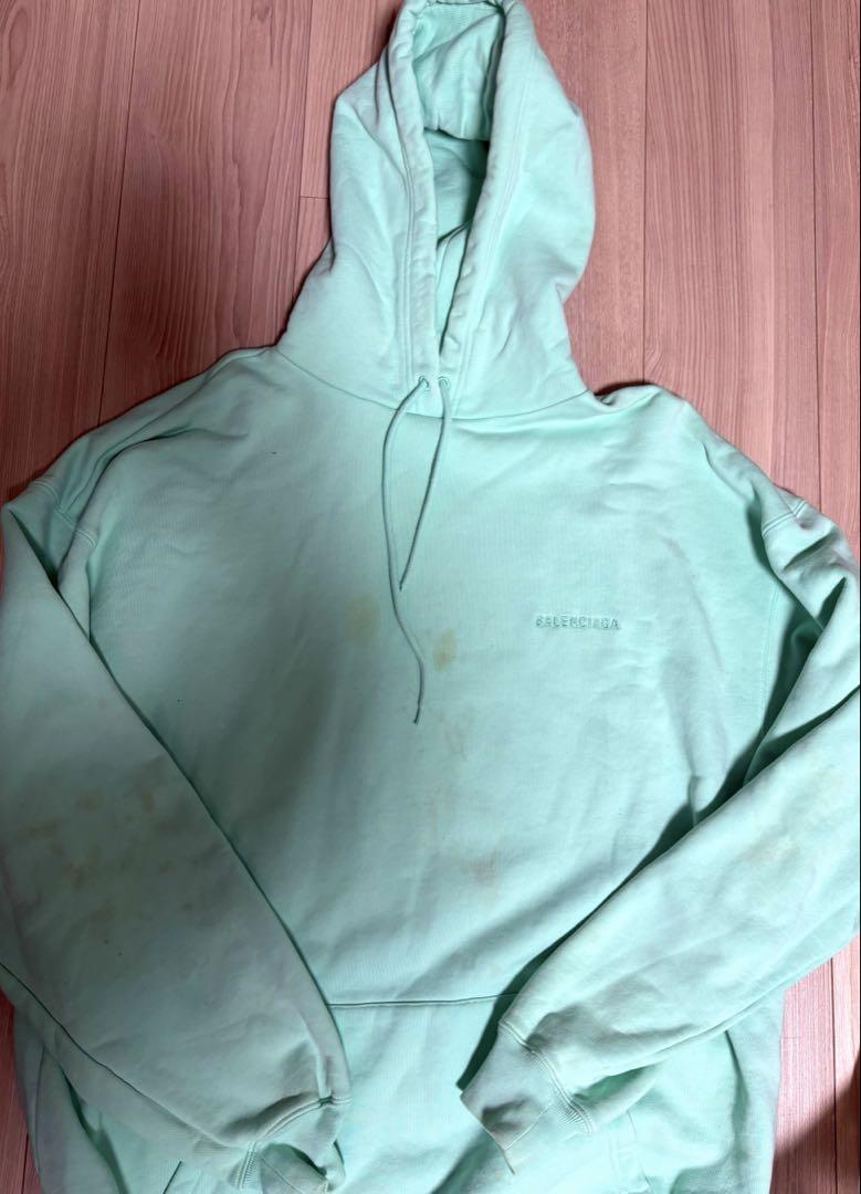 Balenciaga Hoodie, Mint Green, Unisex, XS