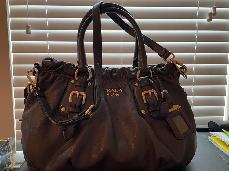 Prada Vitello Satchel Leather