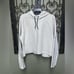Under Armour white cropped ribbed pullover hoodie
