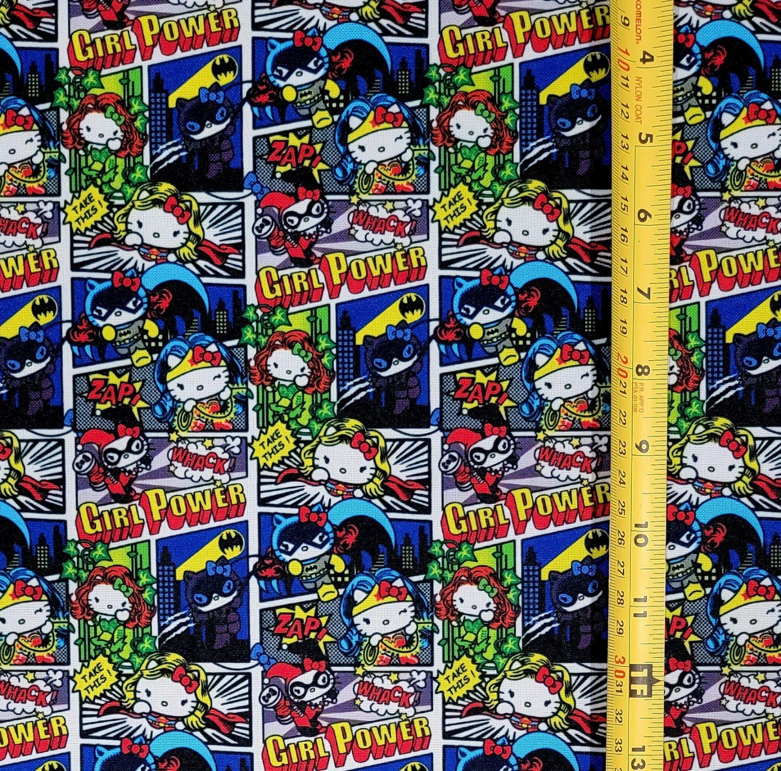 HELLO KITTY SUPERHERO FEMALE THEME FABRIC 1 YARD (36 X58 )