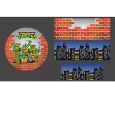 4pc Mutant Ninja Turtles Round Backdrop
