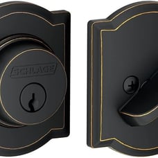 Schlage B60 N CAM 716 Deadbolt Camelot Trim Keyed 1 Side Security Aged Bronze