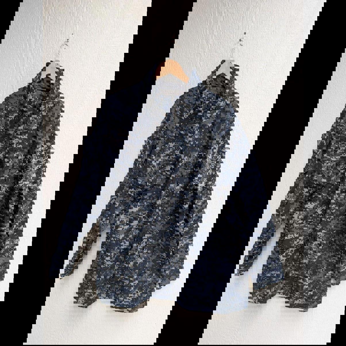 US NAVY USN Gore Tex Working Parka Coat Digital Camouflage Men's Large Tall