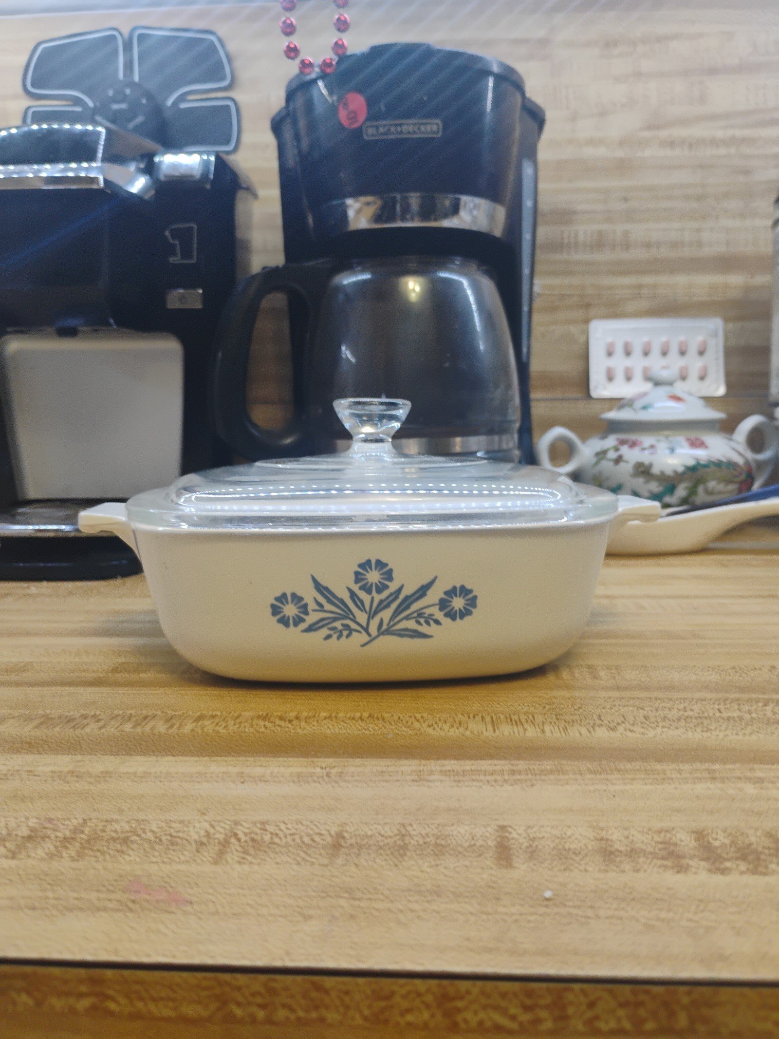 Vintage Blue flower corning ware