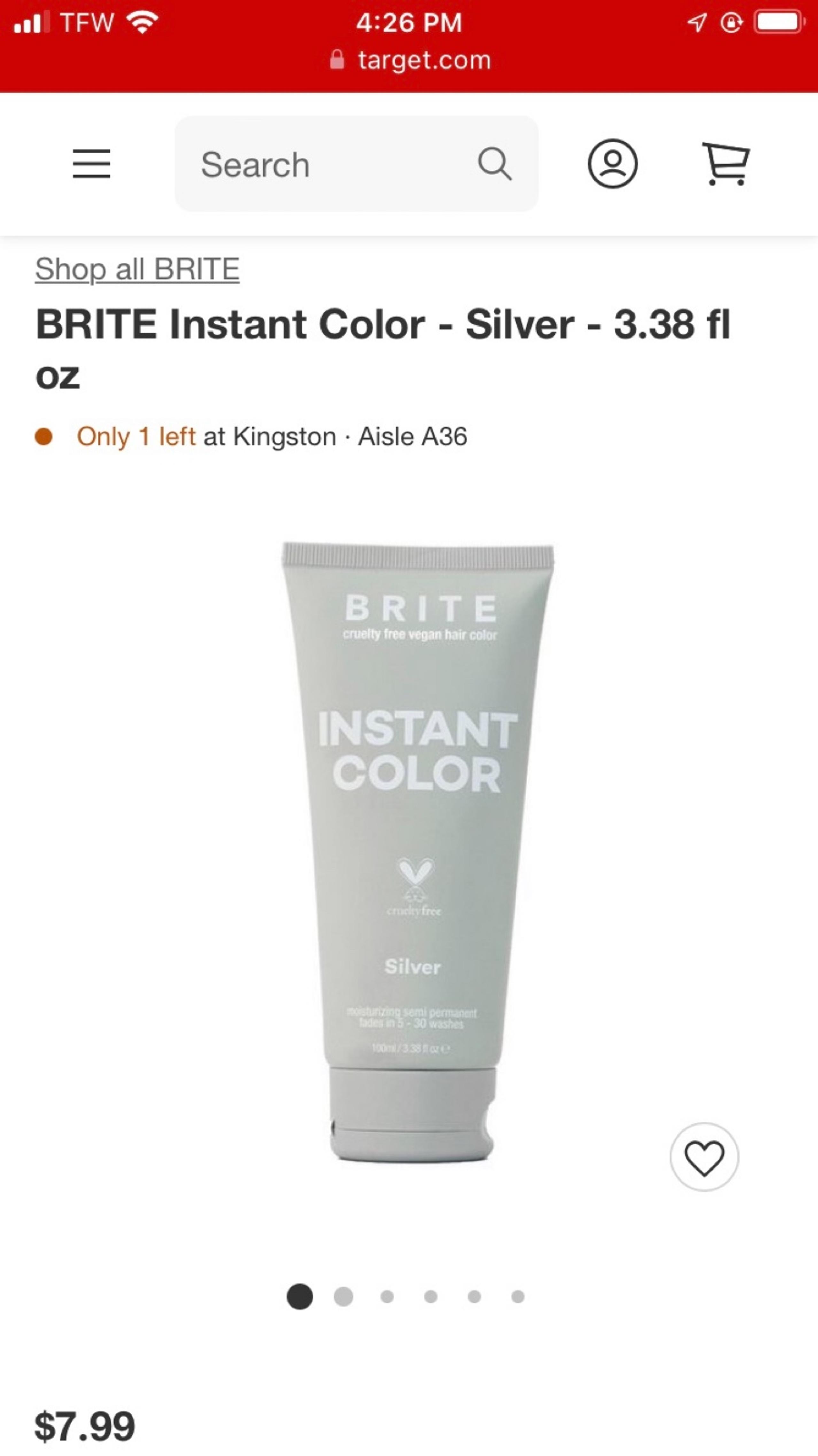 Brite Silver semi permanent hair dye