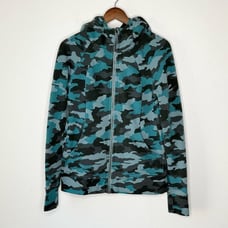 Lululemon Athletica Scuba Full Zip Hoodie in Tidewater Teal Camo - Women’s US 12