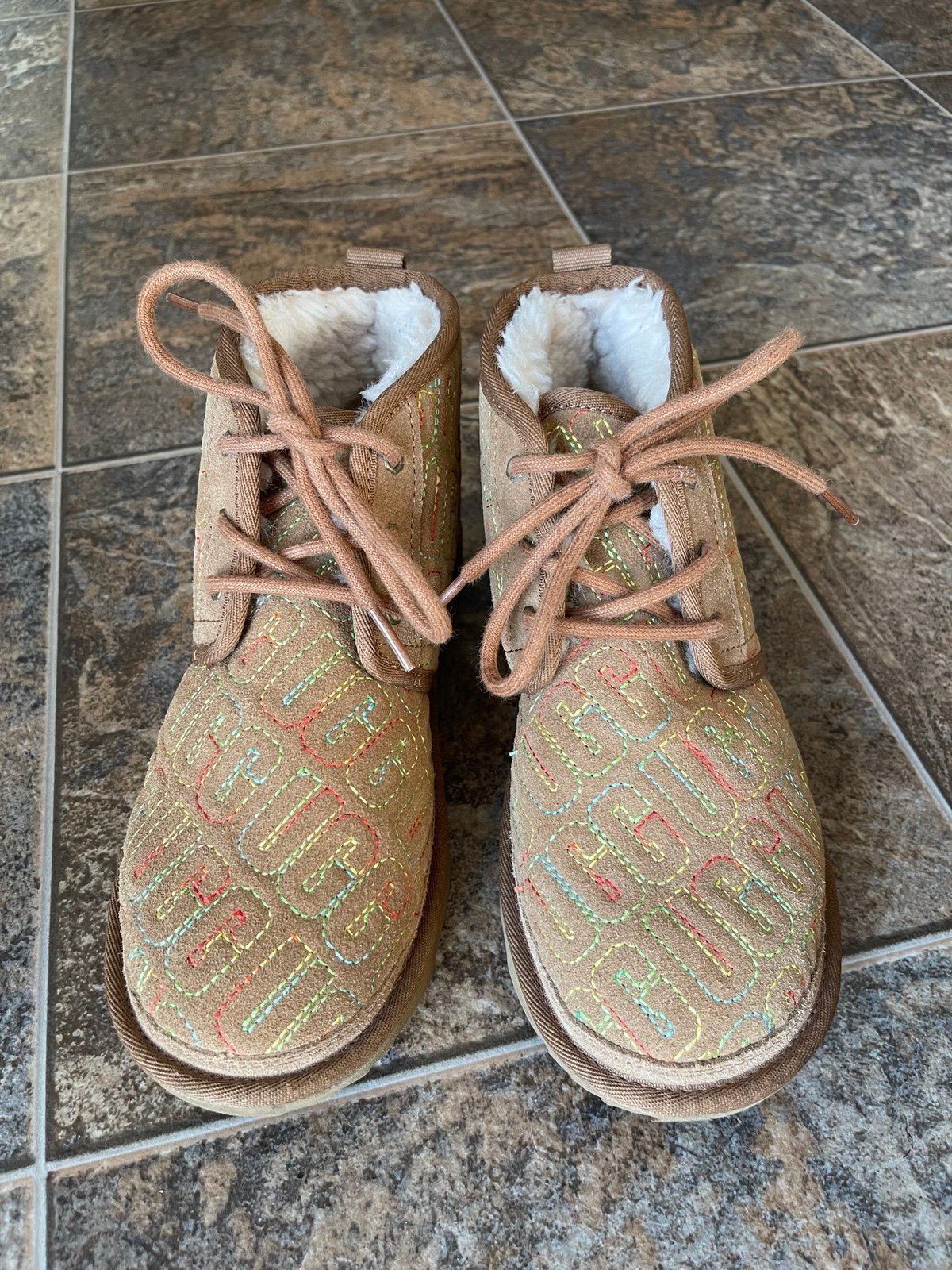 Ugg Neumel Rainbow Stitch Boots- Big Kid Size 4Y