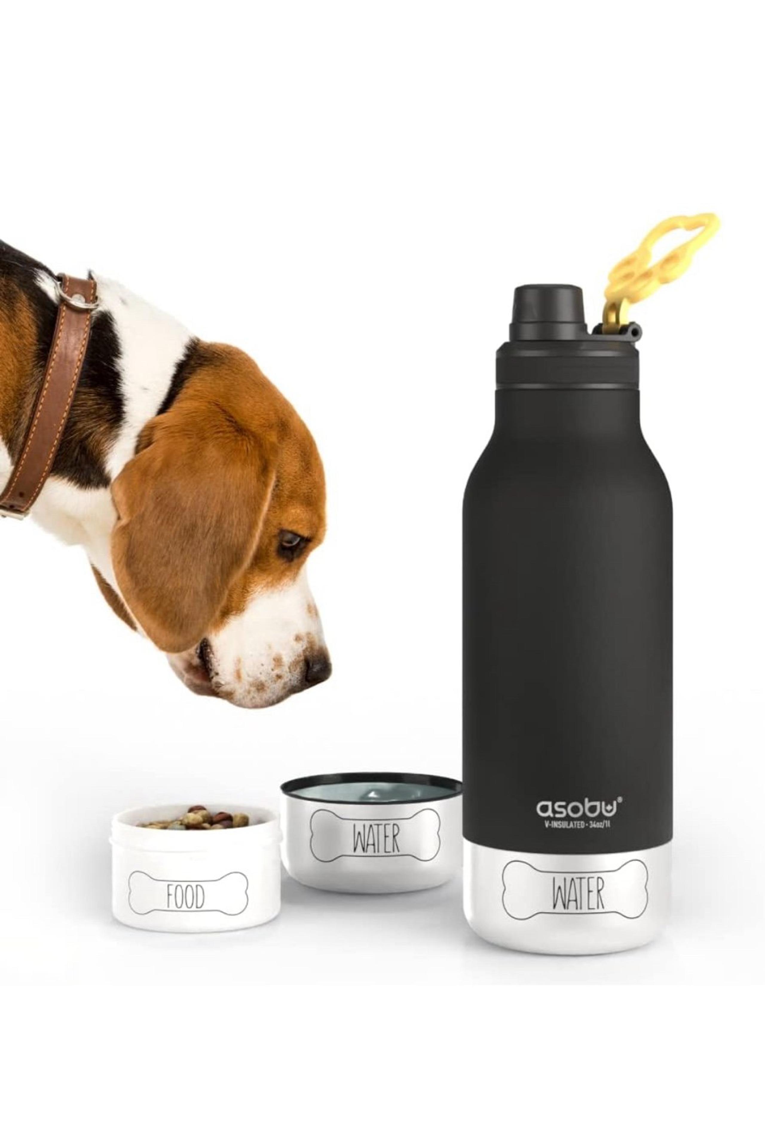Asobu Dog Buddy Bottle a Stainless Steel Insulated 34 oz Water Bottle BLACK