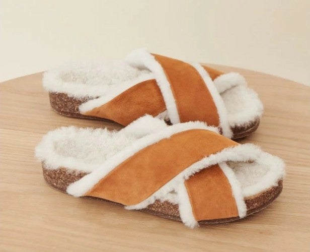 Jenni Kayne Shearling-Lined Crossover Sandal size 41 us 11