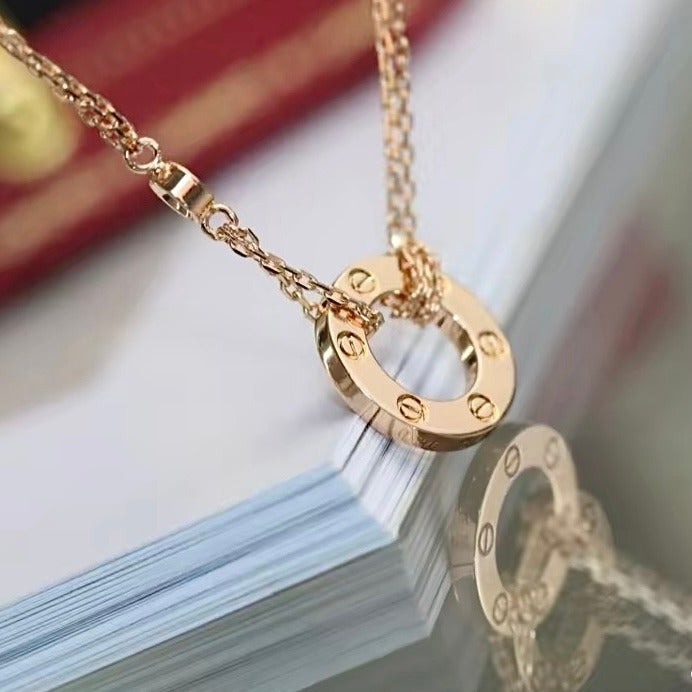 LOVE NECKLACE, 2 DIAMONDS