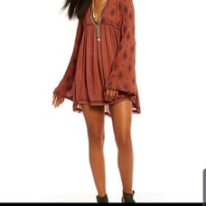 gray free people embroidered tunic