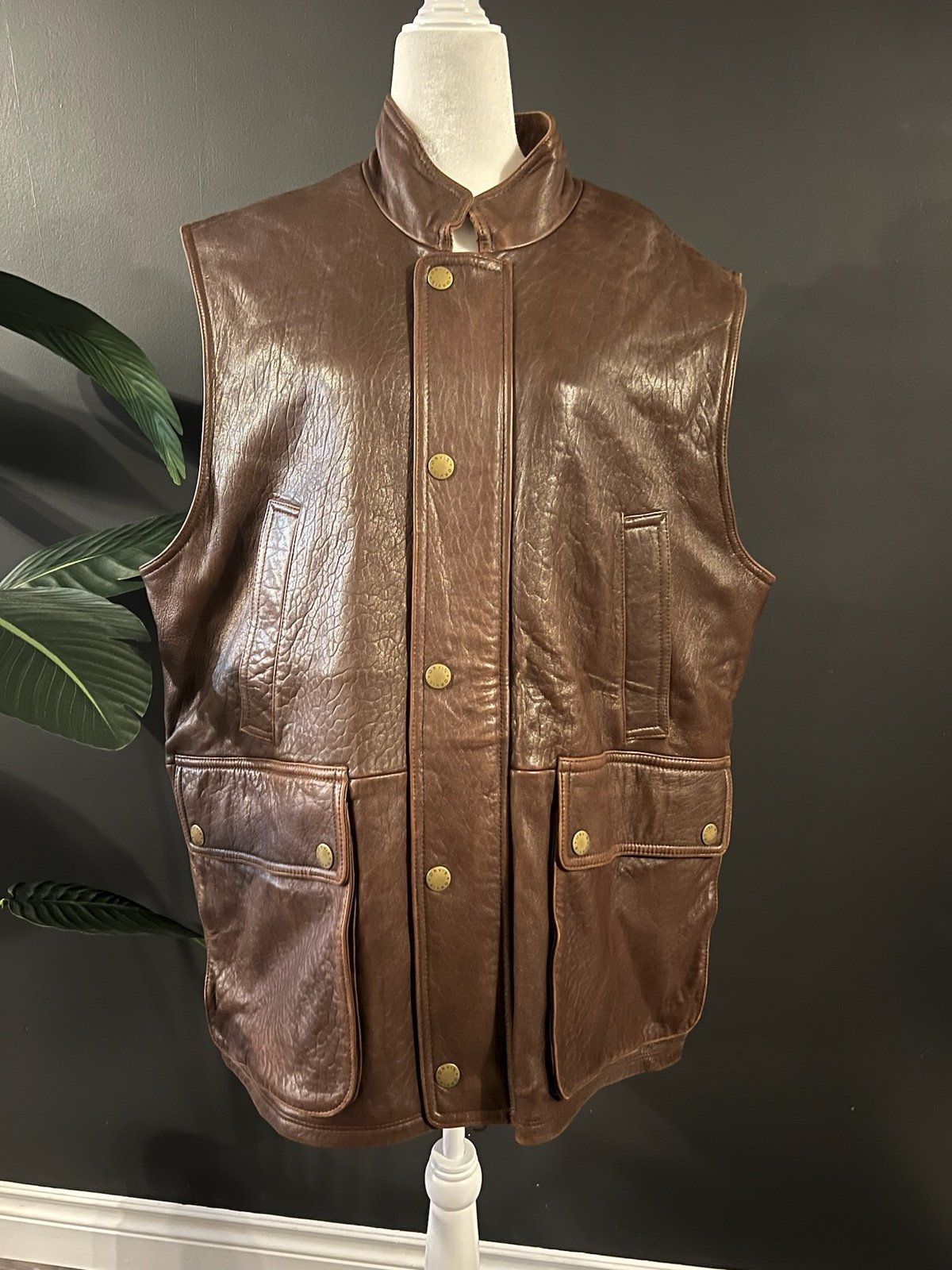 Orvis leather vest