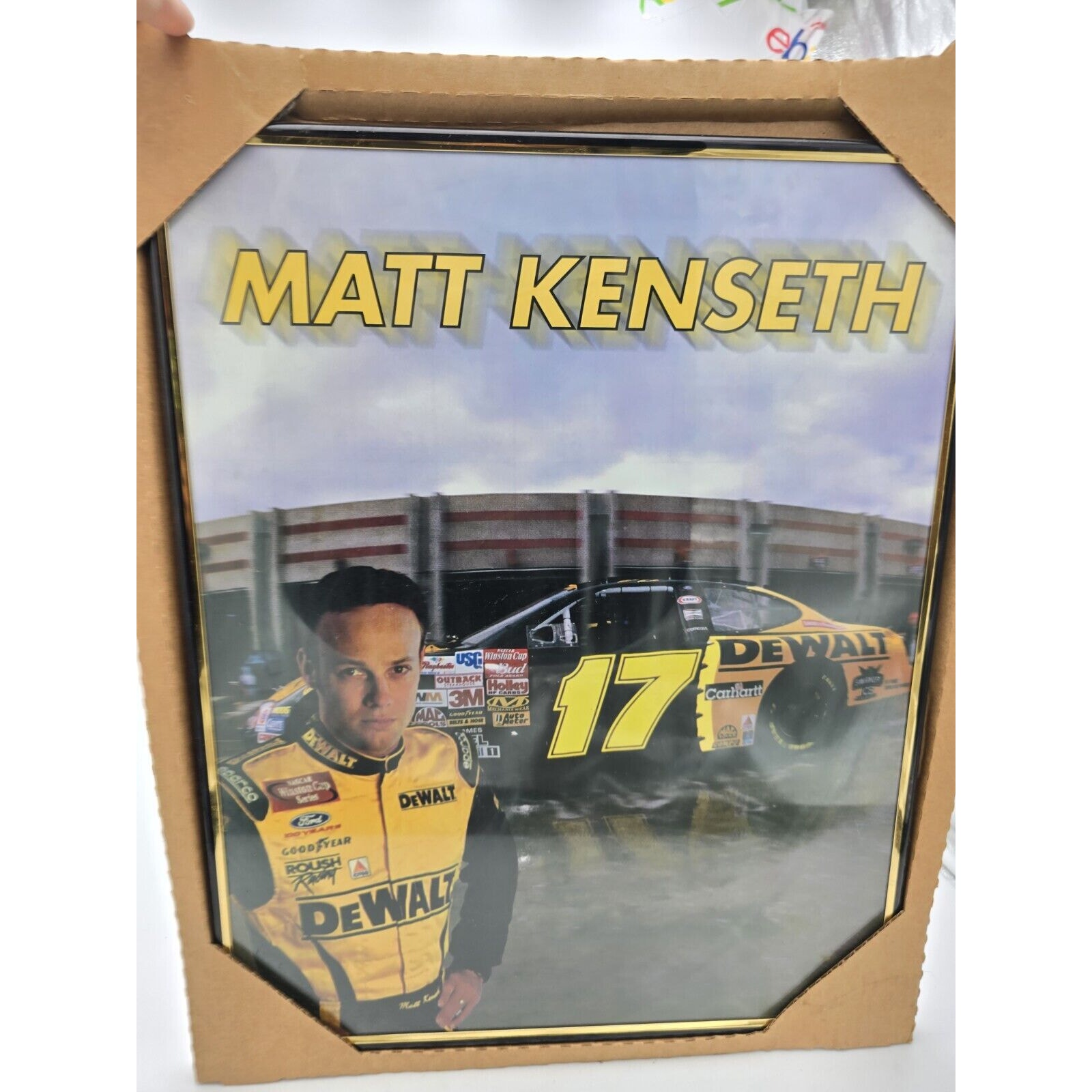 Matt Kenseth Gold Custom Framed Photo Wall Decor Man Cave 16x20 New
