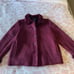 Coaco New York womens burgundy coat faux fur lined trim size S.