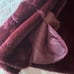 Coaco New York womens burgundy coat faux fur lined trim size S.