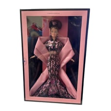 Limited Edition Hanae Mori Barbie Doll Collectible With Original Pink & Black Bo