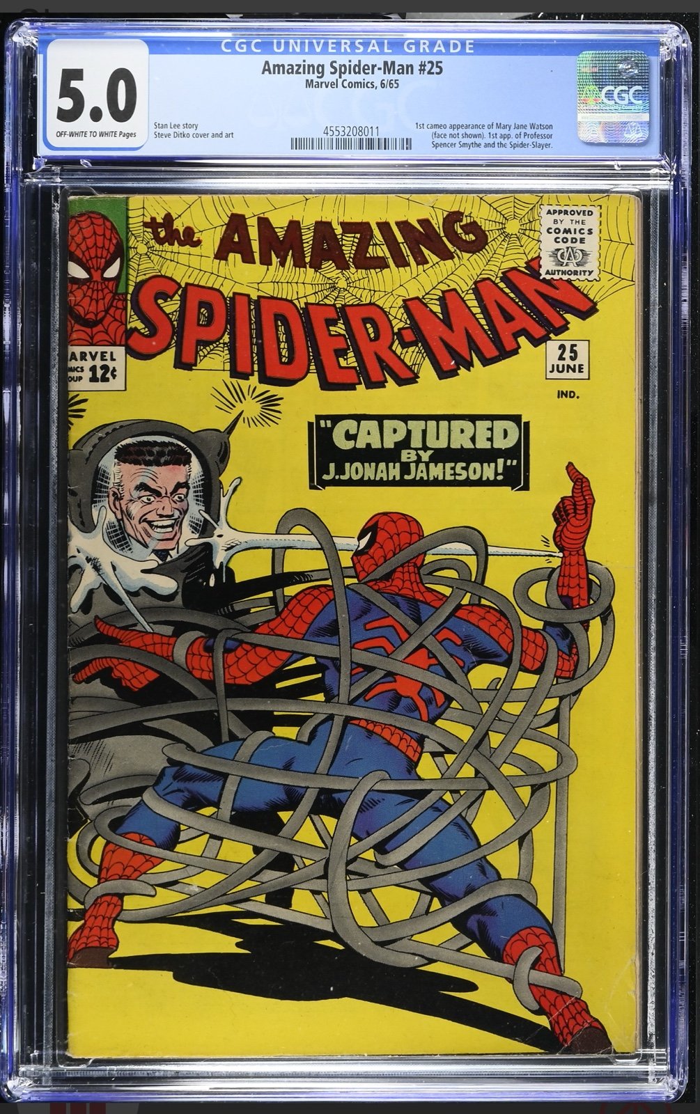 The Amazing Spider-Man #25 CGC 5.0 1st Mary Jane Watson Marvel 1965 Silver Age