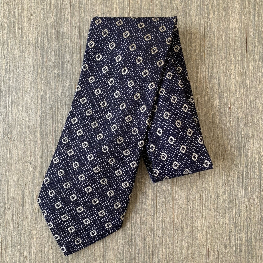 Giorgio Armani Cravatte Blue & Gold Silk & Wool Blend Neck Tie 3.5 x54 - Italy