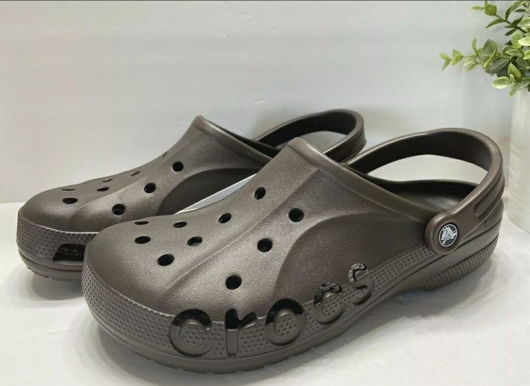 Crocs Brown Baya Slip On Clogs / Slides