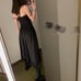 V-neck backless jersey sleeveless strap