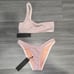 Light Pink sparkle swimsuit set with belt bag