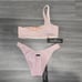 Light Pink sparkle swimsuit set with belt bag