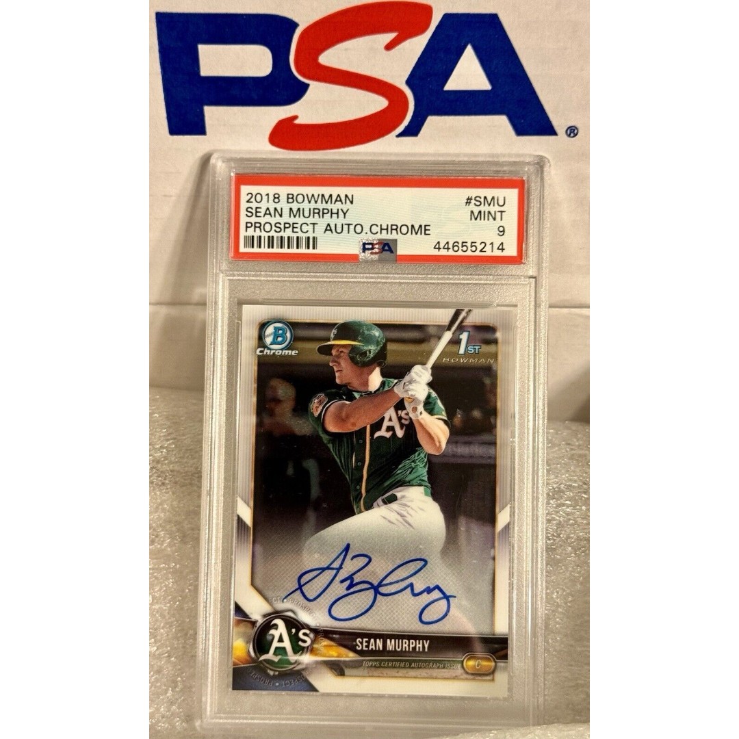 2018 Bowman Chrome Baseball Sean Murphy Prospect Auto Card PSA 9