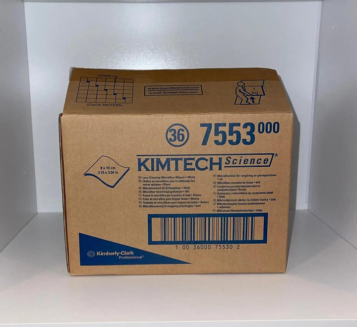 Kimberly Clark Kimtech 7553 science lens cleaning microfiber wipes 4 boxes of 1