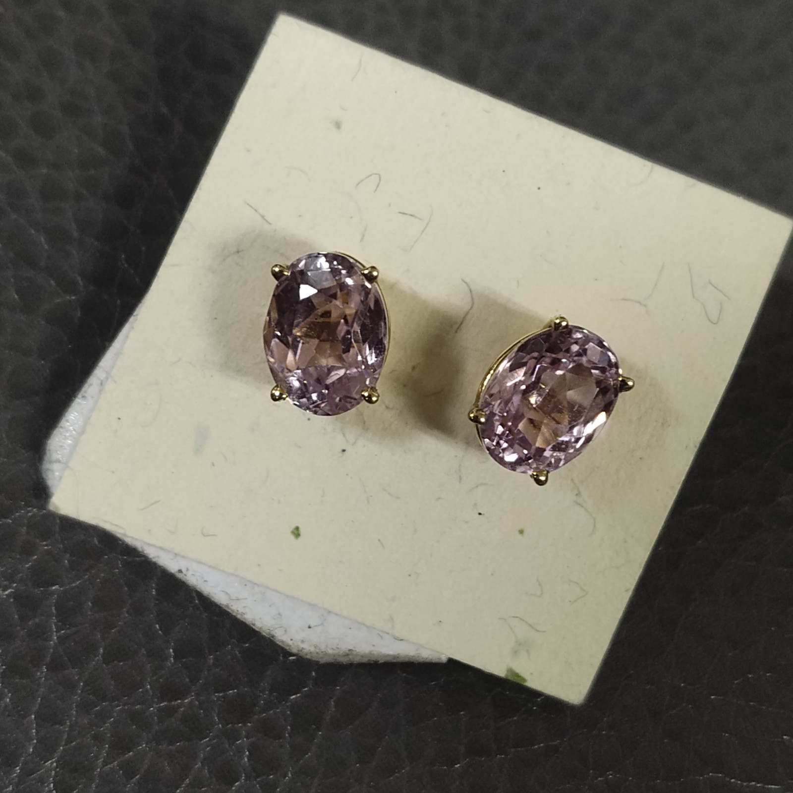 14k gold pink sapphire stud earrings