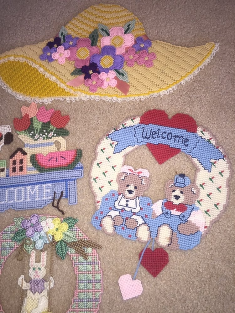 Plastic Canvas Spring Crafts Lot of 7