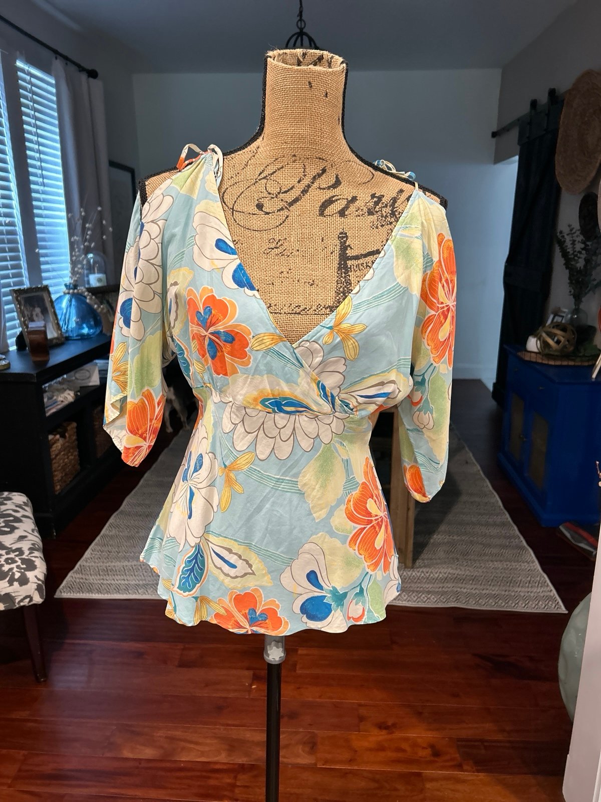 Express Floral Kimono Blouse 9/10