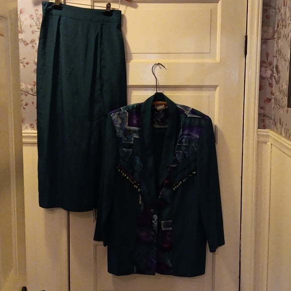 Vintage 1990s Y2K City Girl by Nancy Bolen jacket skirt set