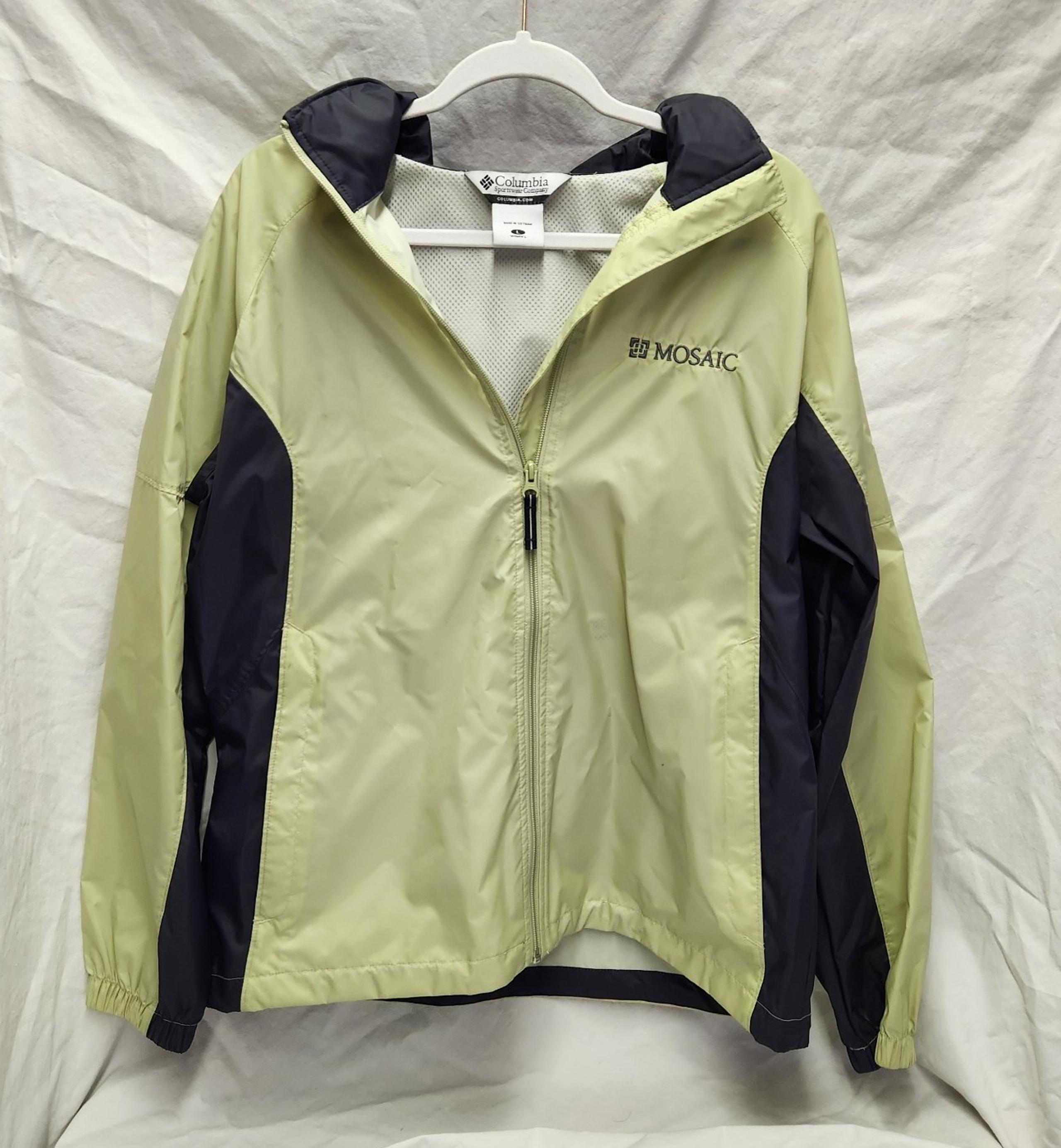 Women's Light Green Wind Breaker Columbia Jacket Size Large