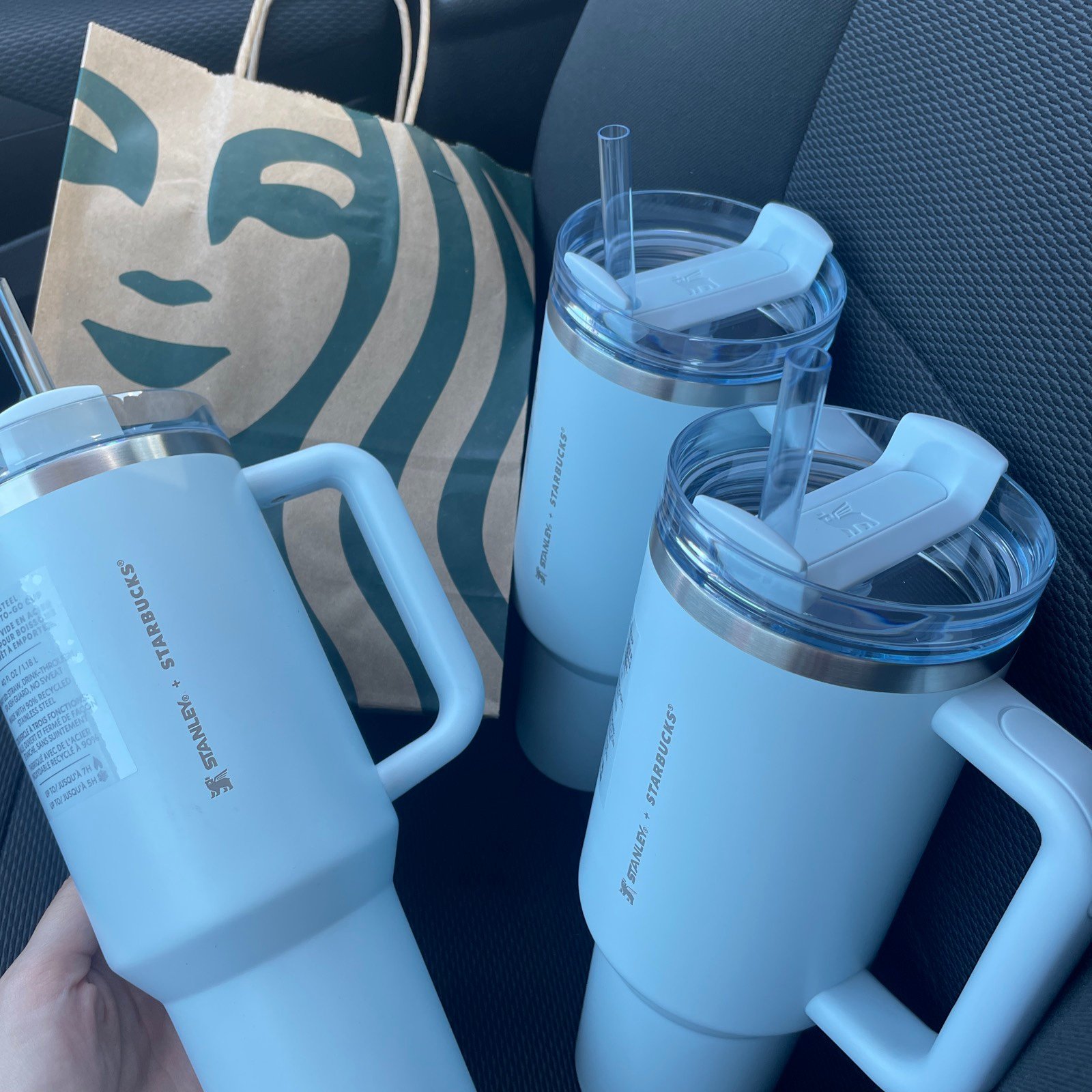 starbucksxstanley 40 oz tunbler 2024 Spring edition light blue