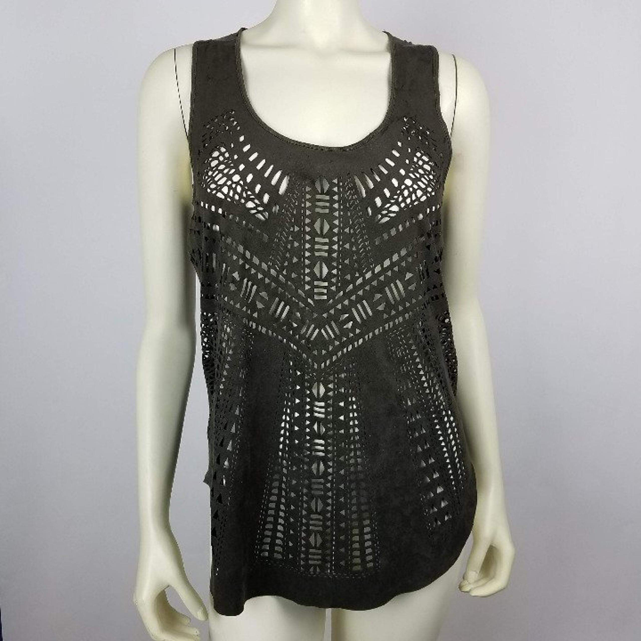 Sam Elderman Tank Top Green Laser Cut S