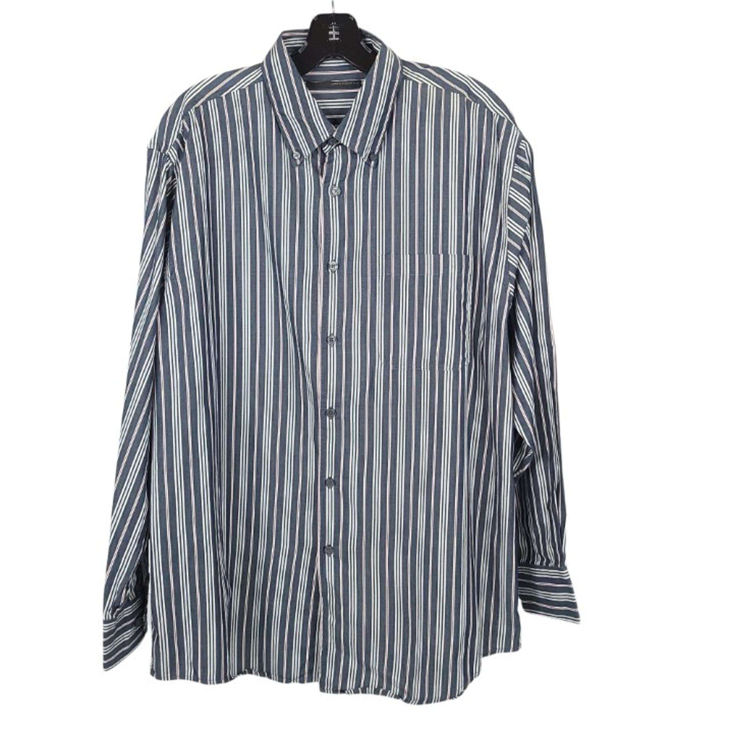 Greg Norman Long Sleeve Button Up Shirt Mens L Cotton Black Red White Stripe