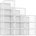 Shoe Organizer Storage Boxes for Closet, Clear Plastic Stackable Sneaker Storage