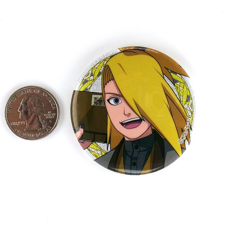 Exclusive Deidara Glitter Student Academy Round Can Badge Pin Naruto Shippuden