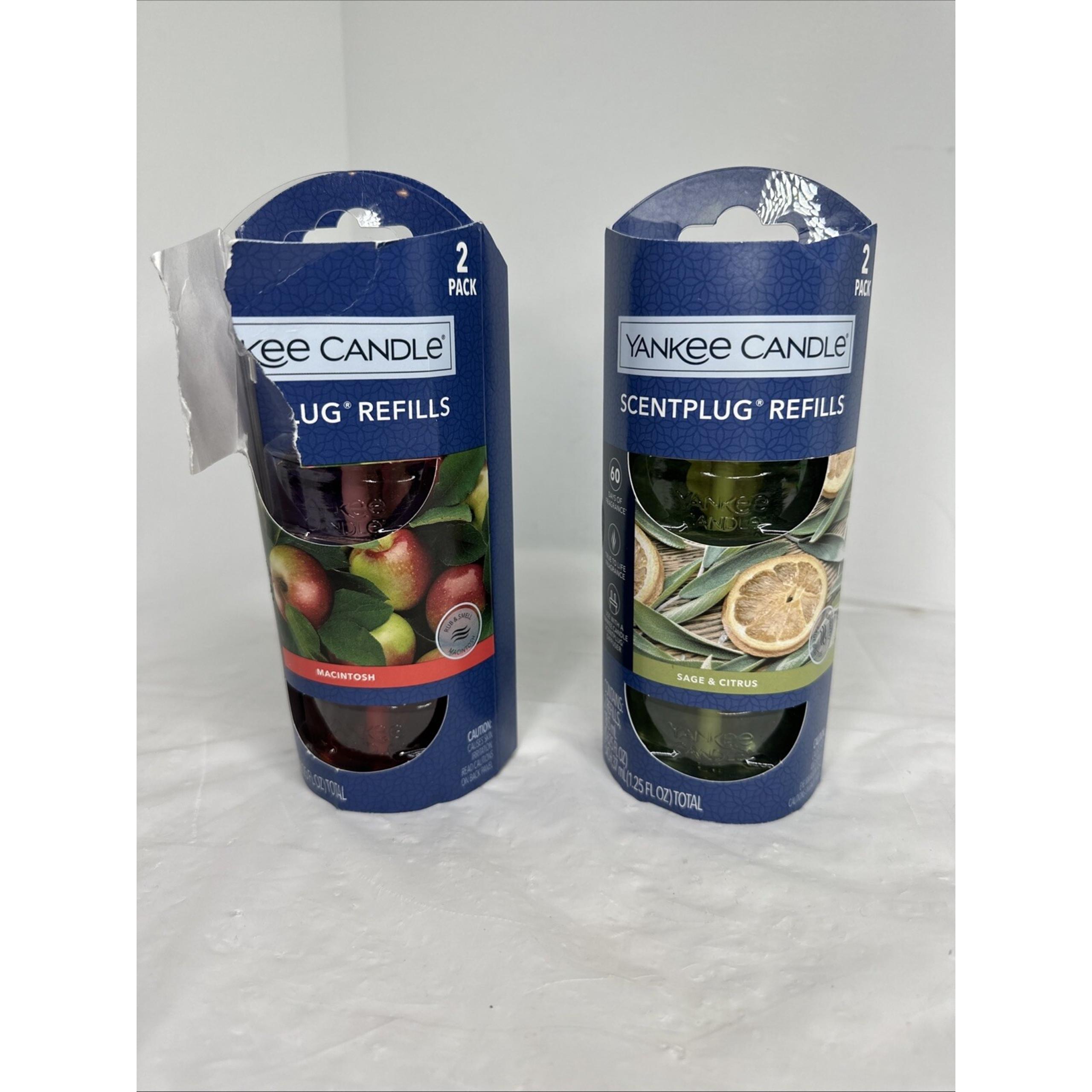 4 Total Yankee Candle Scentplug Macintosh Refills Sage & Citrus