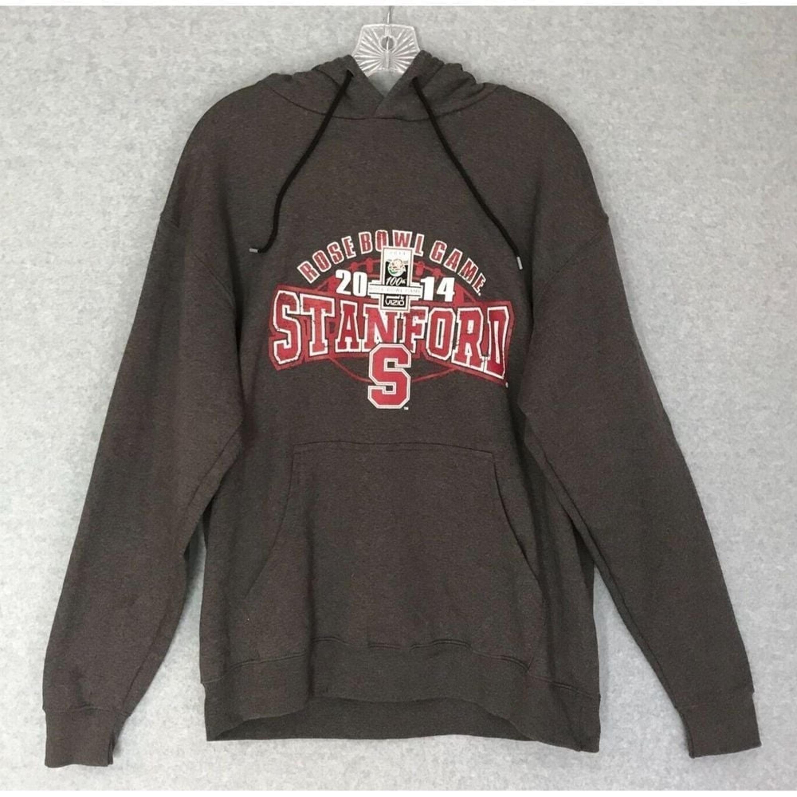 Stanford 100th Rose Bowl Game Hoodie Mens Large Gray Pullover Football Logo