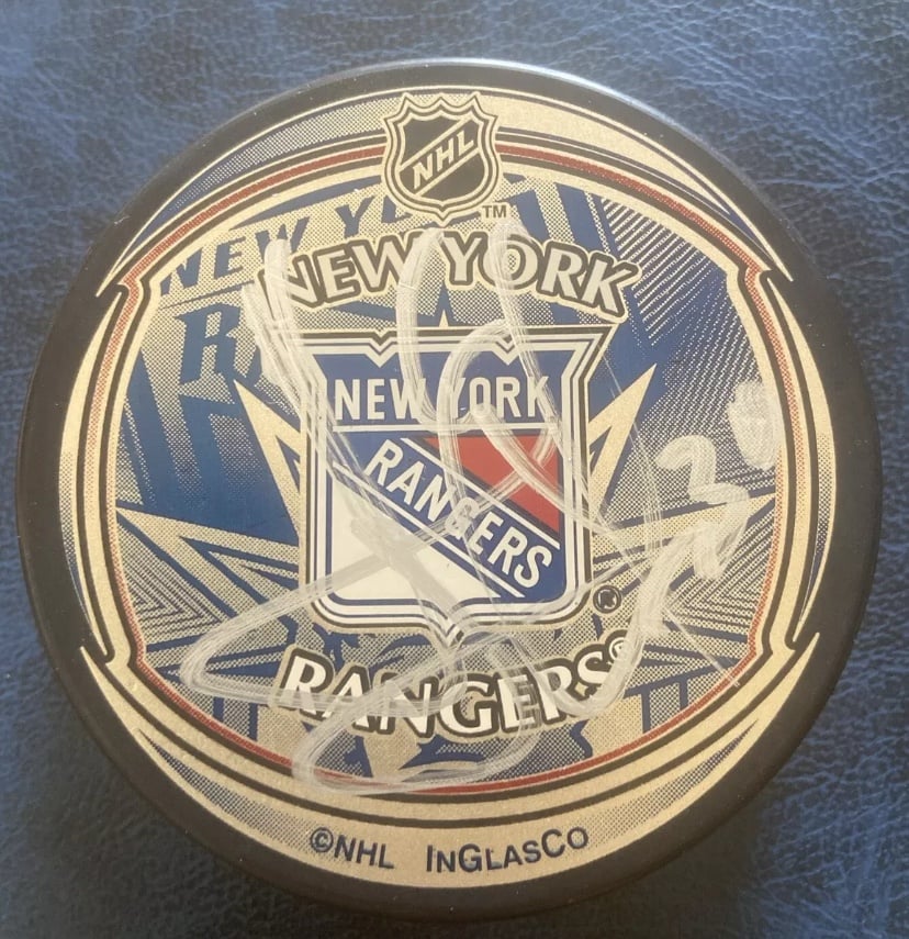 HENRIK LUNDQVIST AUTO AUTOGRAPH SIGNED NY RANGERS PUCK HOF HALL OF FAME JSA COA